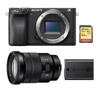 SONY A6400 Negro + SONY SEL 18-105MM F4 G OSS + tarjeta SD 64GB + NP-FW50