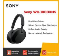Sony-auriculares inalámbricos WH-1000XM5 con cancelación de ruido, batería de 30 horas, procesador integrado V1, ajuste suave, cuero, 4 micrófonos, nuevo Silver