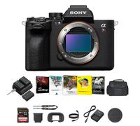Sony Cámara a7R V sin espejo (negro) - Cámara digital de marco completo de 61 MP con baterías y kit de cargador doble, kit de software Corel, tarjeta de memoria SDXC de 128 GB y bolsa DSLR grande