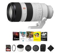Sony Lente FE 70-200 mm f/2.8 GM OSS II para montura E, lente profesional de marco completo con filtro protector UV de 77 mm, tarjeta de memoria Extreme PRO de 64 GB, kit de software Corel y paño de