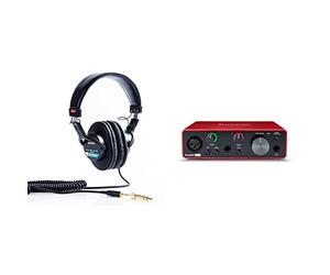 Sony MDR-7506 - Auriculares de Diadema Cerrados (reducción de Ruido, 3.5 mm), Negro & Focusrite Scarlett Solo 3rd Gen - Interfaz de Audio USB