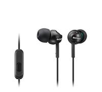 Sony MDR-EX110AP - Auriculares in-ear (con micrófono, control remoto integrado), Color negro, Alámbrico
