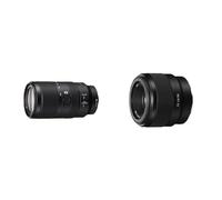 Sony Objetivo de Montura E, Supertele Objetivo G F4.5-6.3 OSS con Rango de Ampliación 5X & Lente estándar SEL-50F18F (Longitud focal Fija, 50 mm, F1.8, fotograma Completo