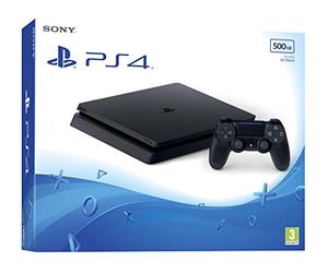 Sony PlayStation 4 Slim 500 Go, Avec 1 manette sans fil DUALSHOCK 4 V2, Châssis F, Noir (Jet Black) [Importación francesa]