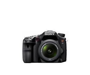 Sony SLTA77VK - Cámara réflex Digital de 24 MP (Pantalla de 3 Pulgadas, estabilizador de Imagen) con Lentes Intercambiables de 18-55mm, Color Negro