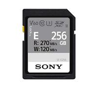 Sony Tarjeta de Memoria Digital SDXC Serie SF-E UHS-II U3 V60 de 256 GB, Lectura de 270 MB/S, Escritura de 120 MB/S, SFE256