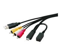 Sony VMCMD3 Cable para cámara fotográfica 1,5 m Negro - Cable para cámaras fotográficas (1,5 m, Negro, Male Connector/Male Connector, Sony DSC-W)