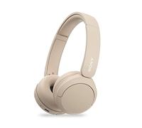 Sony WH-CH520 - Auriculares inalámbricos Bluetooth con micrófono, batería de hasta 50 horas, carga rápida, DSEE Upscale, conectividad multipunto, asistente de voz, EQ personalizado, beige