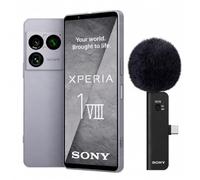 Sony Xperia 1 VIII - Pantalla OLED HDR FHD+ de 6,5" 19,5:9 120Hz, Triple cámara con Nuevo teleobjetivo, Xperia AI, Batería 2 días, Audio 3,5 mm, Dual SIM, Plata Iolita + ECM-AX10