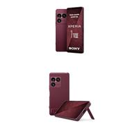 Sony Xperia 1 VIII - Pantalla OLED HDR FHD+ de 6,5" 19,5:9 120Hz, Triple cámara con Nuevo teleobjetivo, Xperia AI, Batería 2 días, Audio 3,5 mm, Dual SIM, Rojo Granate + Funda