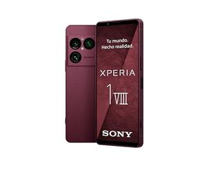 Sony Xperia 1 VIII - Pantalla OLED HDR FHD+ de 6,5" 19,5:9 120Hz, Triple cámara con Nuevo teleobjetivo, Xperia AI, Batería 2 días, Audio 3,5 mm, Dual SIM, Rojo Granate