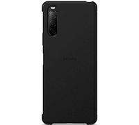 Sony Xperia 10 II XQZCVAUB.Row - Funda con Tapa para Smartphone Xperia 10 II (Absoluta robustez, Sensor Lateral, Bordes elevados), Color Negro
