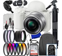 Sony ZV-E10 sin Espejo Cámara Con 16-50mm Lente (Blanco) - 15PC Accesorio Lote