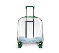 Sooar Maleta Portátil con Ruedas Cápsula Espacial Transpirable Maleta para Gatos Gran Capacidad, Mochila para Gatos Transparente (Color : Green Transparent)