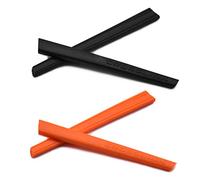 SOODASE Negro/Naranja Kit de goma de silicona Earsocks de repuesto Para Oakley Crosslink Pitch Gafas de sol