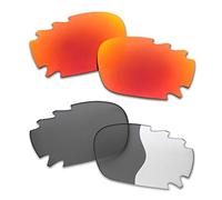 SOODASE Para Oakley Racing Jacket Vented Gafas de sol Rojo/Fotocromismo 2 Pares Lentes de repuesto polarizadas