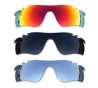 SOODASE Para Oakley Radarlock Path Vented Gafas de sol Rojo/Negro/Plata Lentes de repuesto polarizadas