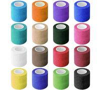 Soodyoow 16 Rolls Venda Cohesiva, 5 cm x 4,5 m Venda Cinta Bendaje Adhesiva, Vendaje Autoadhesivo Deportiva Tape, Elástico Adhesiva Impermeables Cinta Autoadhesiva para Manos, Pie, Rodillas y Mascot