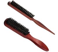 Soodyoow 2 Pcs Cepillo Para el Cabello de Jabalí, Cepillos de Cerdas de Jabalí, Peine de Salón para Moño, Cerdas Naturales Suaves, Grandes y Pequeños, Reduciendo la Rotura del Cabello