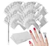 Soodyoow 200 Piezas Quitaesmalte de Papel de Aluminio, Almohadillas para Quitar Esmalte de Uñas, Lámina para Esmalte