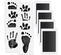 soodyoow 4 Pcs Huellas Bebe Recien Nacido, Kit Huella Bebe, Huella Bebe Pie y Manos, Tinta Huellas Bebe, Huellas de Perro, Huella Perro,Kit Huella del Mascota, Regalo de Bautizo o Recuerdo