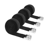 Soodyoow 4 Piezas 3m Cinchas de Amarre, 25mm Ajustable Cinchas con Hebilla, Correas de Trinquete, Correas de Sujeción, para Equipaje, Camping, Surf, Kayak, Portabicicletas Cincha(Negro)