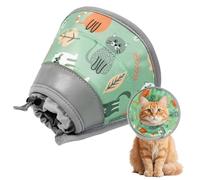 Soodyoow Collar Isabelino Gatos, Collarin Gato Ajustable Plegable, Collar de Recuperación Suave Anti Lamidas, Cono después de la Cirugía y Lesiones (Verde Menta, S)