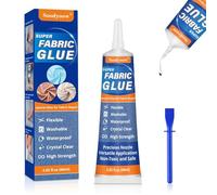 Soodyoow Pegamento Textil, 1 * 60ML Transparente Pegamento para Tela, Tela Adhesiva Lavable para Bolsos, Ropa, Sofá, Secado Rápido y Impermeable