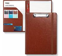 Sooez Carpeta portapapeles con bloc de notas recargable, portapapeles de piel sintética de alta calidad, portapapeles versátil con almacenamiento, portapapeles de tamaño carta, portafolio con bolsillos para oficina escolar