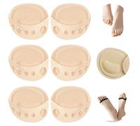 SooGree 3 pares de almohadillas acolchadas para el antepié de tela de panal de abeja para mujer, medias almohadillas metatarsianas para mujeres y hombres (3 pares beige, M)