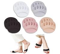SooGree Cojines de bola de pie, almohadillas metatarsianas invisibles para mujeres y hombres, almohadillas reutilizables para el antepié, 5 pares (negro-beige-blanco-rosa-gris), 5 Pair (Pack of 1)