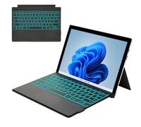 Sooguard Funda tipo teclado inalámbrico para Microsoft Surface Pro 3/4/5/6/7, trackpad retroiluminado Bluetooth, color negro