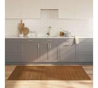 SooIarix Moderna alfombra de bambú rectangular marrón 100 x 200 cm, resistente para salón, dormitorio, pasillo, antideslizante y fácil de limpiar