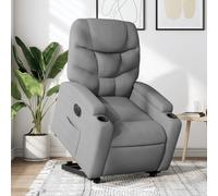 SooIarix Sillón de relax eléctrico con ayuda para levantarse, tejido gris claro, 74 x 89 x 100 cm, función reclinable ajustable, máx. 110 kg, ideal para personas mayores y personas con movilidad