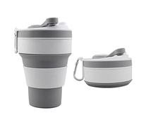 SOOJET Taza de café plegable, reutilizable 350 ml taza de café portátil tazas de silicona de calidad alimentaria sin BPA Tazas de viaje - Gris