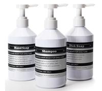 SOOKDEO Botella dispensadora para baño o Cocina, rellenable para champú, acondicionador, jabón de Manos, loción, Aceite, jabón de Ducha, Botellas con Bomba, 17 oz, 500 ml, Paquete de 3