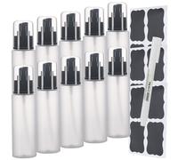 Sookdeo Mini Dispensador Botella Recargable Portátil con Bomba y Tapa para Viaje Champú Acondicionador Jabón Ducha Oficina Jabón Manos Loción Maquillaje Aceite Esencial, Paquete de 10, 100ml (Blanco)