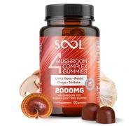 SOOL Gominolas con Complejo de 4 Hongos 2000 mg, 60 unidades, Sabor a Frutos del Bosque: Chaga, Reishi, Shiitake, Melena de León | Gominolas Nootrópicas de Alta Potencia | Memoria y Concentración