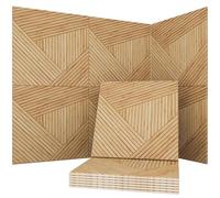 Soon Global Paneles acústicos de pared 61 x 61 cm, paneles acústicos decorativos, paneles acústicos decorativos, paneles acústicos de pared, arte de pared absorbente de sonido, espiral de madera