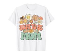 Soon To Be Mom Expecting Baby Pregnancy Groovy Wildflower Camiseta