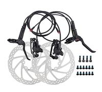 soonbuy Juego de frenos hidráulicos, freno de disco de doble pistón para bicicleta eléctrica, freno de bicicleta eléctrico de corte de potencia, freno de disco de aceite de aleación de aluminio, 1 par