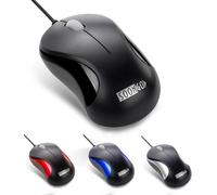 SOONGO Computer Mini USB Wired Optical Mouse Portable for Laptop, Notebook, MacBook - Black