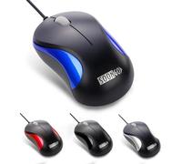 SOONGO Computer Mini USB Wired Optical Mouse Portable for Laptop, Notebook, MacBook - Blue