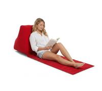 SOONHUA Cojín inflable portátil para la playa, reclinable, con forma de cuña, tapete de playa, plegable, impermeable, flocado, silla de descanso para acampar al aire libre (rojo)