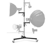 Soonpho Metal Heavy RollStand trípode de Estudio 240cm Robusto C Stand con Ruedas para trípode y 2 Kit de Asas deslizantes, Capacidad de Carga máxima 15kg para Estudio Monolight Softbox Reflector