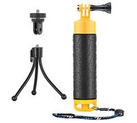 SOONSUN Empuñadura flotante impermeable para GoPro Hero 13, 12, 11, 10, 9 | Soporte de mango flotante con mini trípode, monopie impermeable, palo de cámara subacuática para Insta360