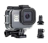 SOONSUN Funda impermeable para GoPro Hero 8 negra, 180 pies/60 m, carcasa de buceo con soporte de zapata fría dual integrado para conectar luz de video y micrófono