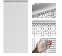 Soontrans Mosquitera para puerta de balcón, 90 x 200 cm, cortina mosquitera de aluminio, para puerta, protección contra insectos, puerta de balcón, cortina de metal para mantener insectos, avispas