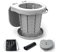 Soontrans WC Portatil 325 × 345 × 320 MM para Niños y Adultos, Inodoro Portatil Robusto Soporta hasta 100 kg, WC Portatil Camping con Tapa para Familias Excursiones y Viajes en Coche, Gris