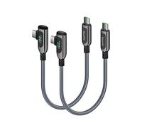 SOOPII Cable USB C a USB C de ángulo recto de 100 W,cable tipo C trenzado de aleación de zinc de con pantalla LED para lphone 15, lPad Pro,MacBook Pro,Galaxy S23/S22,Pixel,LG